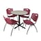 Cain Cain Round Table & Chair Set, Wood, Metal, Plastic Top, Maple TB30RNDPL47BY - alternate 1